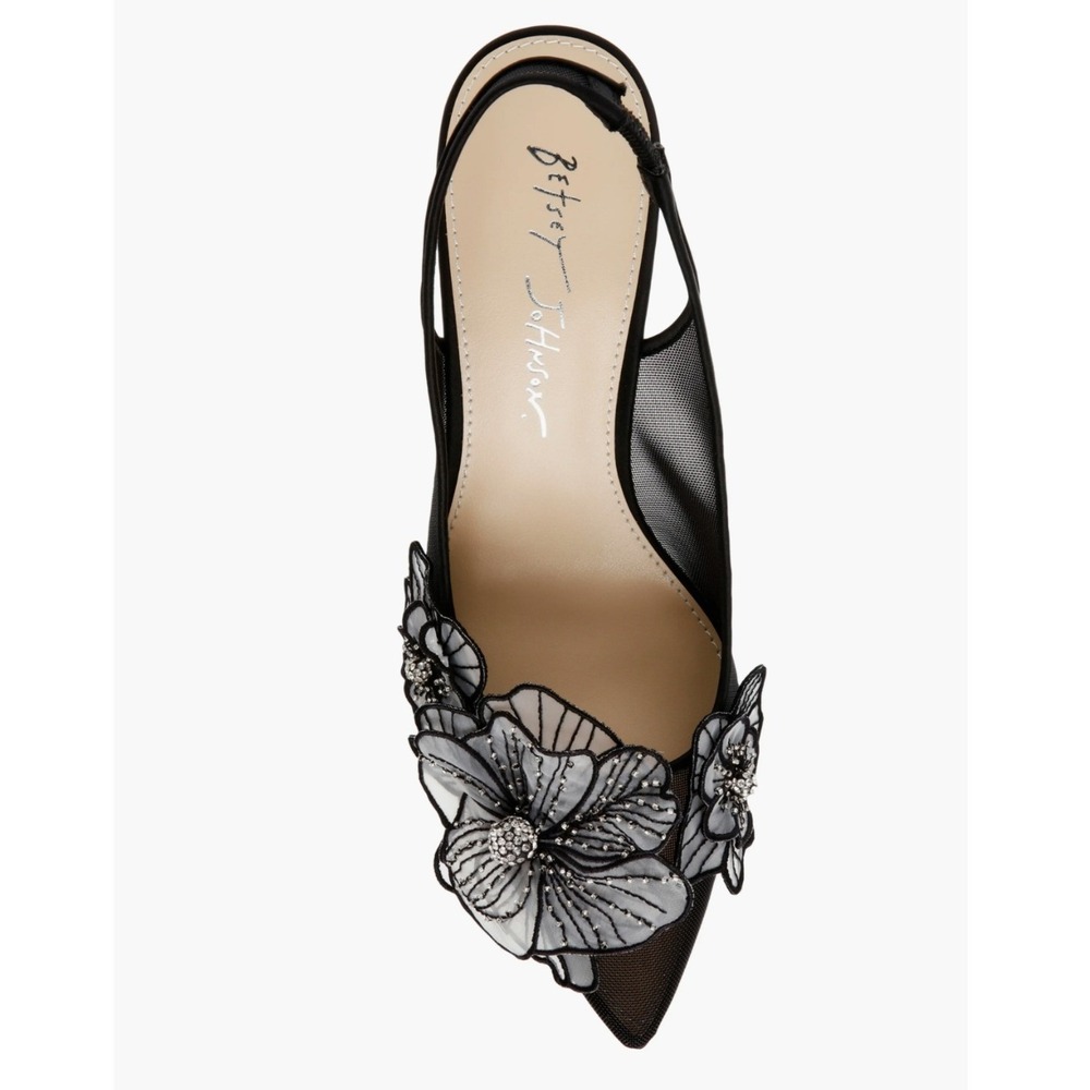 Betsey Johnson Women's Black Petra Slingback Pointed Toe Pump - Size 10M - Picture 3 of 12